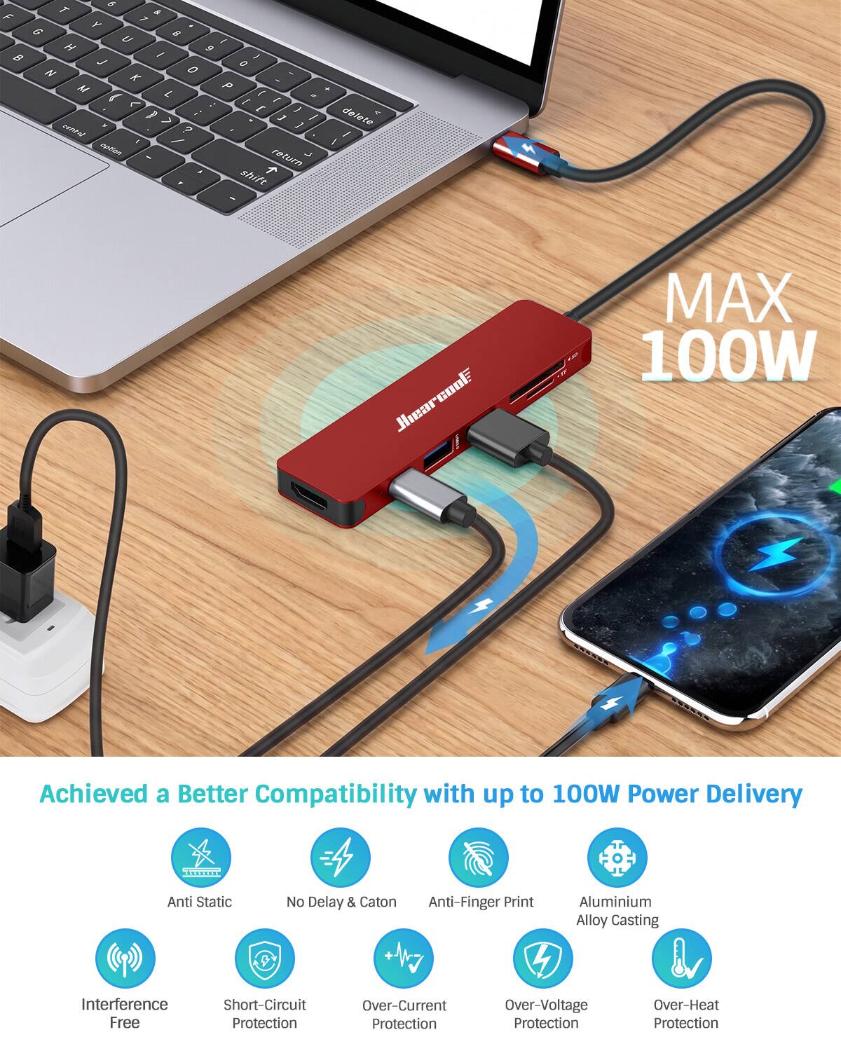 F 8  
6 T & 7 Y G  U / H 9 / / J 0  0 K - M P + ( L ( N 7 ) I : / [ } ,  - 1 / delete central y ? A ] / I / I option - return L - shift T F -  

Hearcool  
MAX 100W  
Achieved a Better Compatibility with up to 100W Power Delivery  
Anti Static  
No Delay & Caton  
Anti-Finger Print  
Aluminium Alloy Casting  
Interference Free  
Short-Circuit Protection  
Over-Current Protection  
Over-Voltage Protection  
Over-Heat Protection