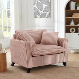 GOODSILO - Comfortable Single Sofa Chair with Backrest & Armrests - Living Room & Bedroom Accent - Pink