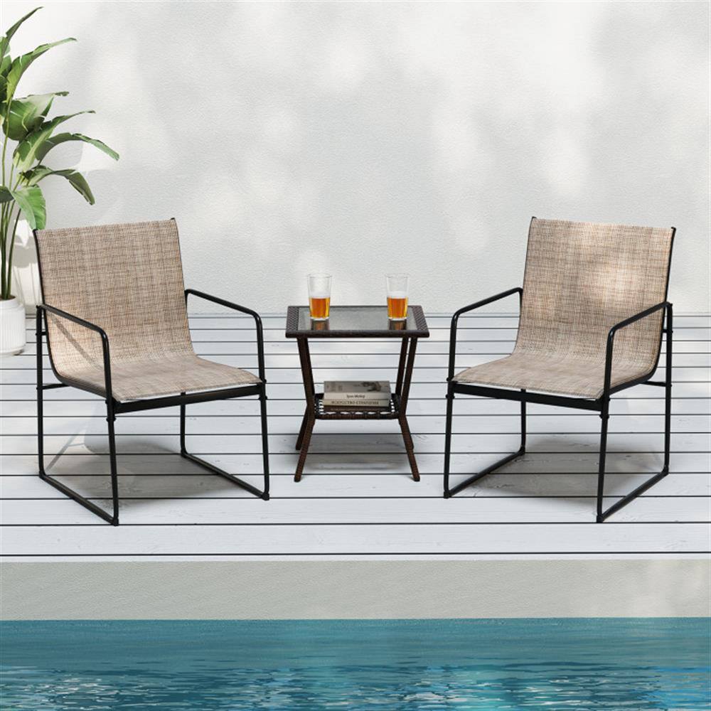 Alt View 2. Kadyn - Outdoor Dining Room Chairs, Patio Kitchen Chairs,Outdoor Dining Chairs Set of 2 Patio Furniture Chair - Brown.