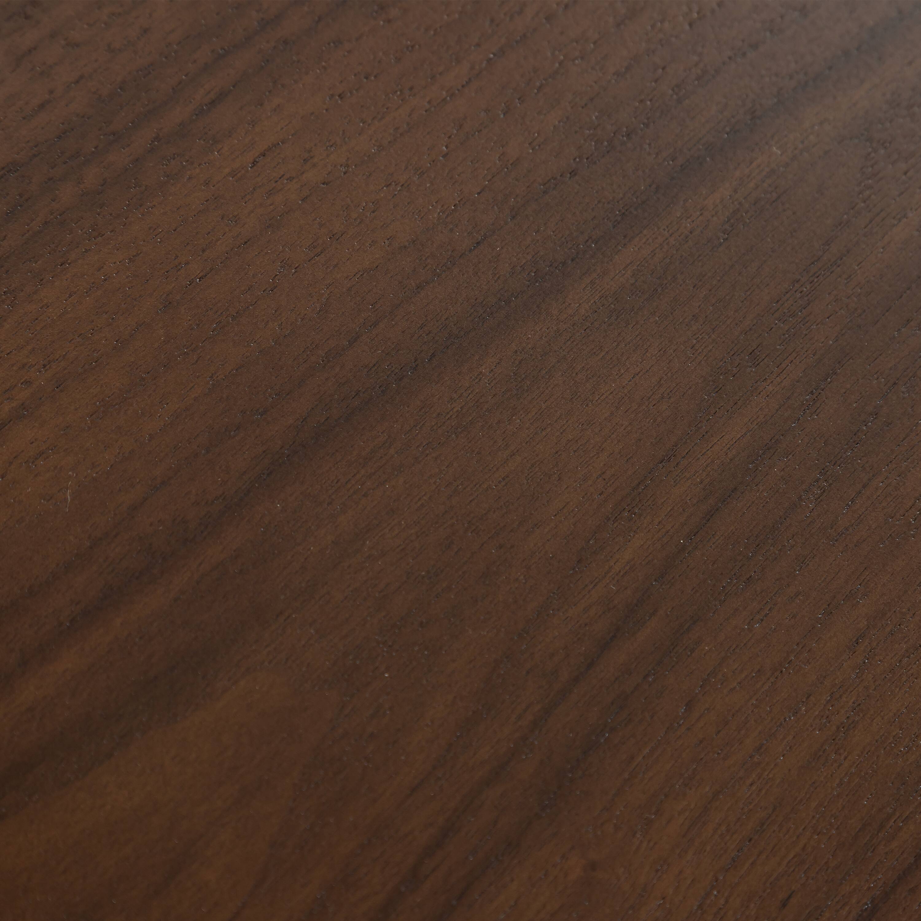 Alt View 1. PexFix - Minimalist Farmhouse Round Solid Oak 42 in. W Arched Cross Legs Kitchen & Dining Table Seats 4 - Walnut.