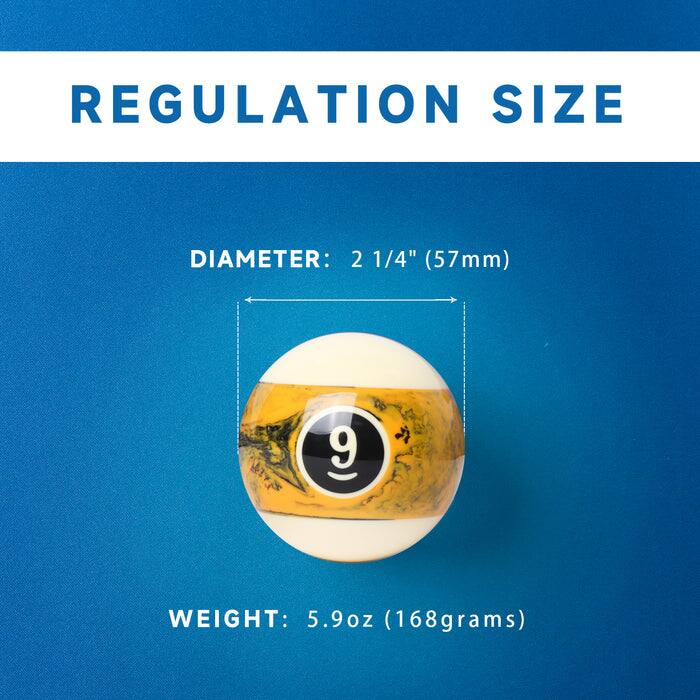 REGULATION SIZE
DIAMETER: 2 1/4" (57mm)
WEIGHT: 5.9oz (168grams)