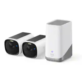 eufy - eufyCam E40 2-Cam Kit (HomeBase S380) Outdoor Wireless Solar Security Camera, Local Storage, No Monthly Fee - White