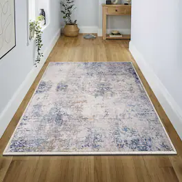 Sorbus - 3x5 Area Rug for Entryway, Machine Washable, Non-Slip, Vintage Rug - Low Pile Non-Shedding Indoor Rugs - Drift