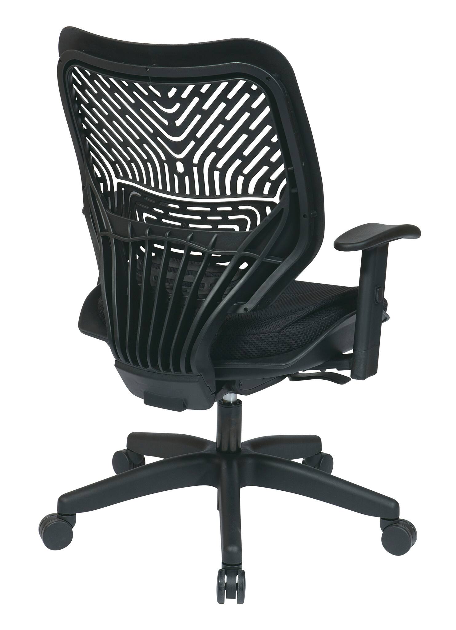 Back. Office Star Products - Unique Self Adjusting SpaceFlex® Back Managers Chair - Black.