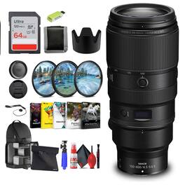 Nikon - NIKKOR Z 100-400mm f/4.5-5.6 VR S Super-Telephoto Lens for Z Series - Bundle - Black