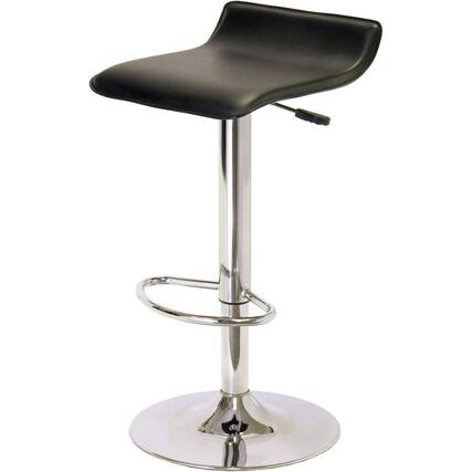 Front. SlickBlue - Air-Lift Swivel Bar Stools – Adjustable Modern Counter Chairs with PVC Seat - Black.