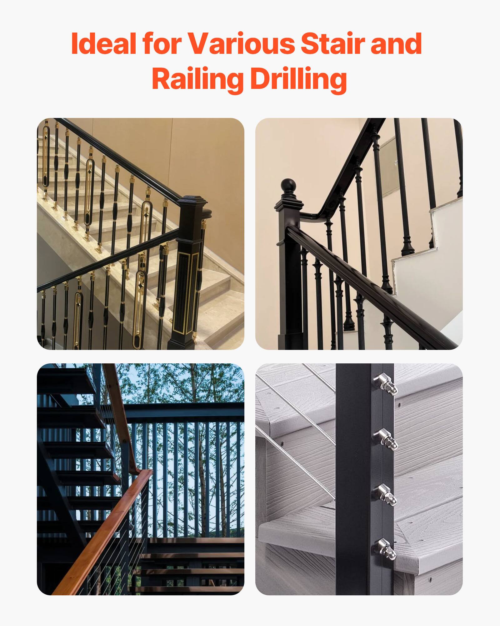 Ideal for Various Stair and Railing Drilling