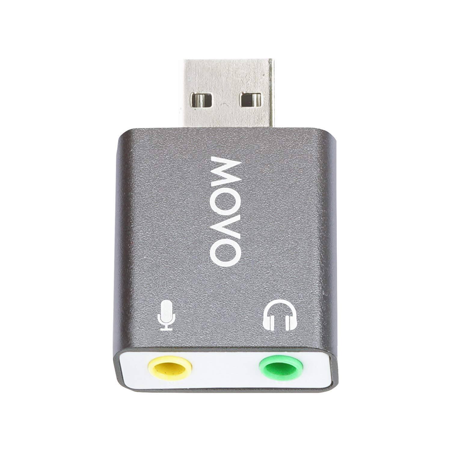 Front. MOVO - Movo USB-AC1 TRRS Mic. to USB 2.0 Sound Card Adapter.