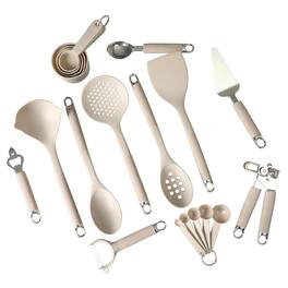 Gibson - Home Burchette 20 Piece Nylon Kitchen Gadget & Tool Set - Taupe