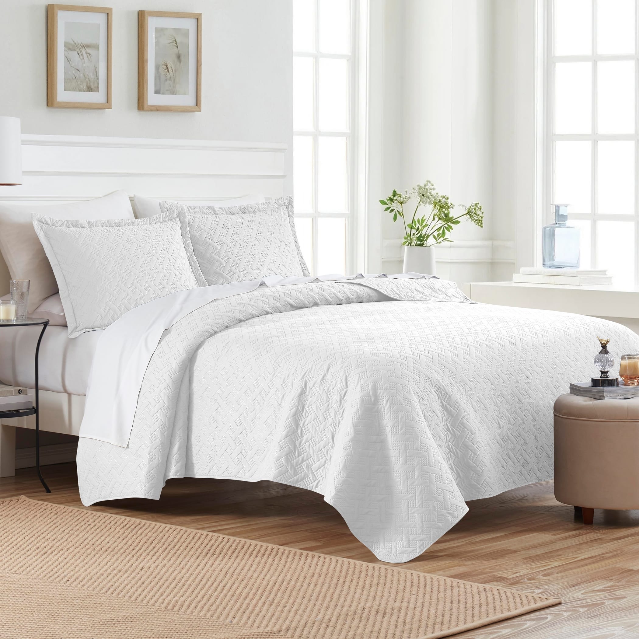 Dan River - 2 Piece Basket Pinsonic 1 quilt 1 sham - White price history on PriceWatchPro