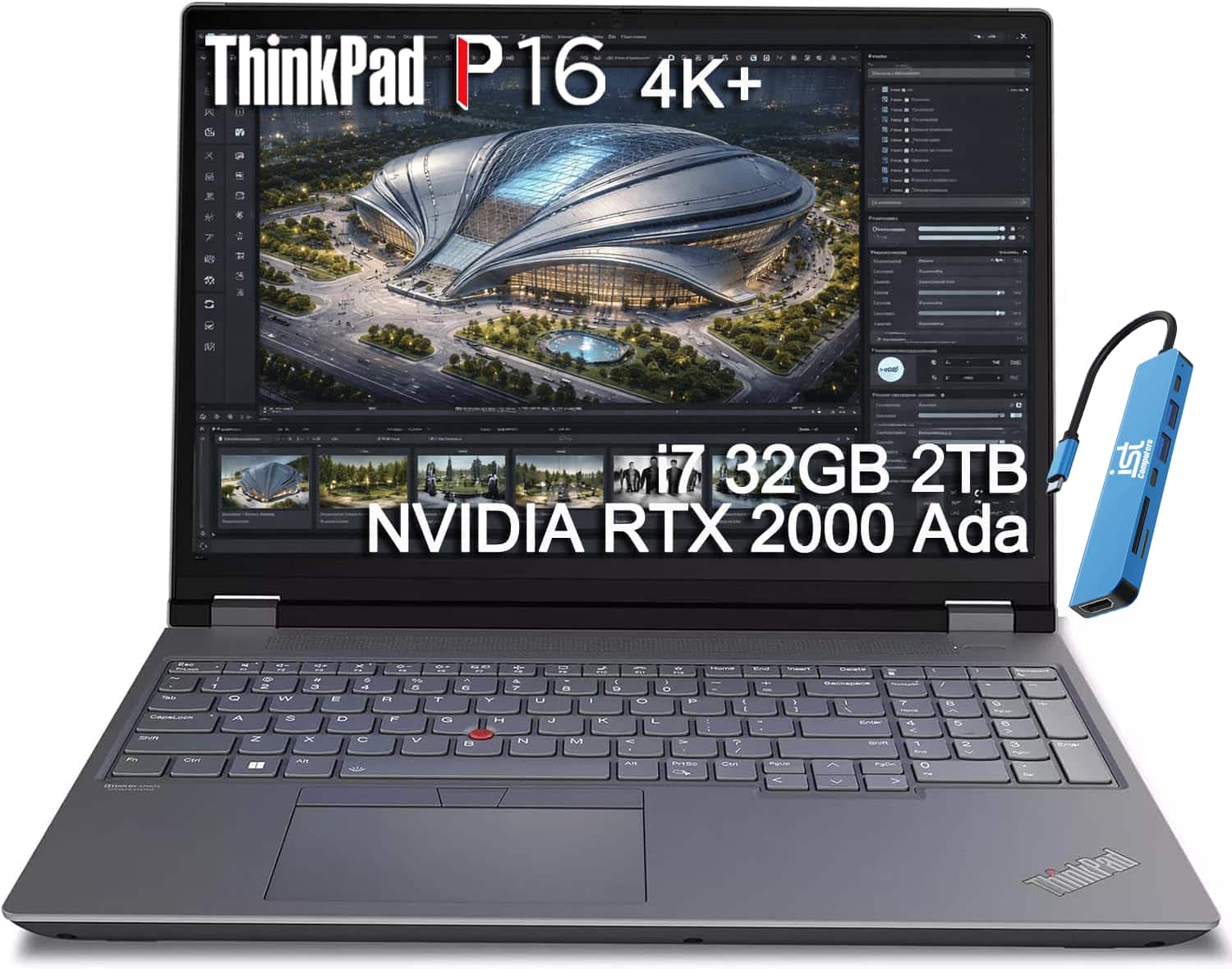Photos - Software Lenovo  Upgraded - ThinkPad P16 Gen2 16"4K+ Mobile Workstation Laptop - NVIDIA RTX 2000 Ada - Intel Core i7-14700HX - 32GB 