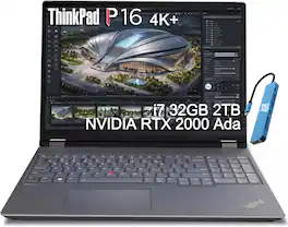 Lenovo - Upgraded - ThinkPad P16 Gen2 16"4K+ Mobile Workstation Laptop - NVIDIA RTX 2000 Ada - Intel Core i7-14700HX - 32GB RAM - 2TB SSD - Storm Grey