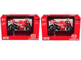 Maisto - KTM RC16 #37 Augusto Fernandez & #44 Pol Espargaro GasGas Factory Racing Tech3 MotoGP 2023 1/18 Set of 2 - Multicolor