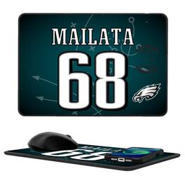 Keyscaper - Jordan Mailata Philadelphia Eagles Wireless Charger and Mouse Pad - Black