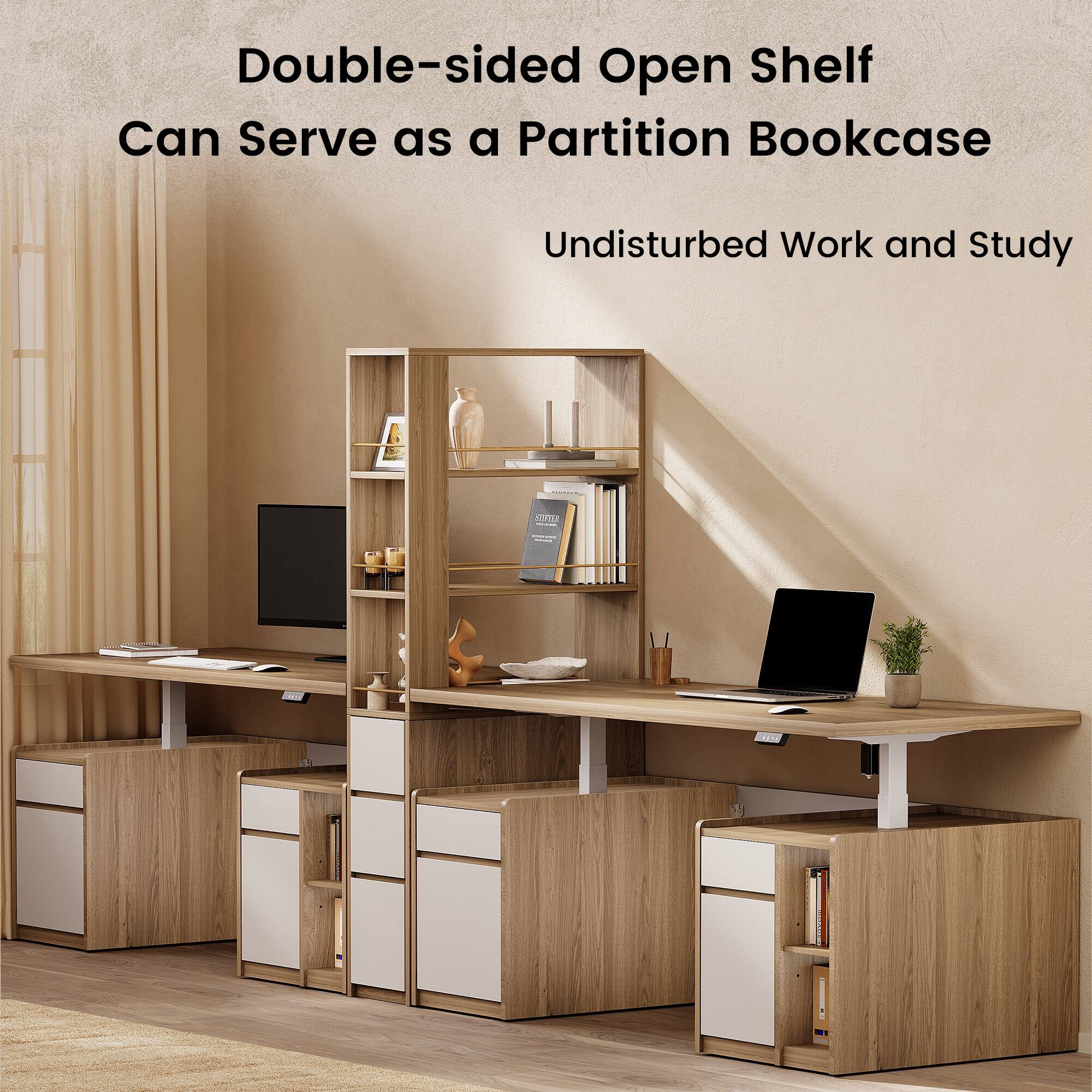 Double-sided Open Shelf Can Serve as a Partition Bookcase  
Undisturbed Work and Study