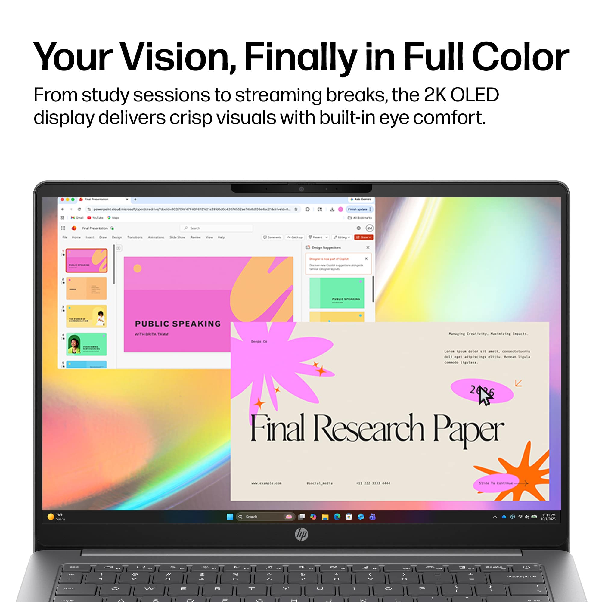 HP - OmniBook 3 - 14 2K OLED Laptop - Snapdragon X (8-core)