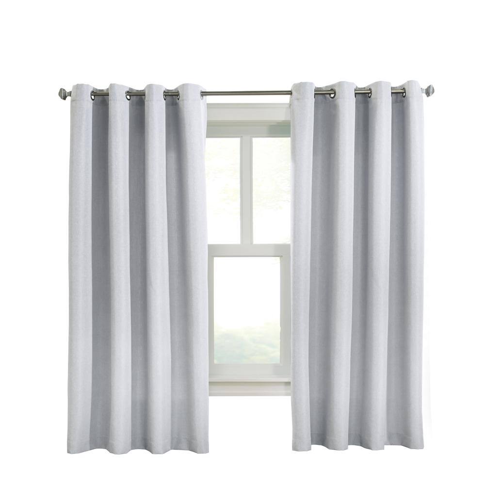 Angle. Commonwealth Home Fashions - Habitat Margaret Light Filtering Richly Woven Textured Pattern Daytime Privacy Grommet Curtain Panel 52" x 84" White - White.