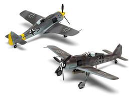 Left. Airfix - Level 1 Model Kit Focke-Wulf Fw190-A8/F-8 Fighter Aircraft with 2 Scheme Options 1/72 Plastic Model Kit by Airfix - Multi.