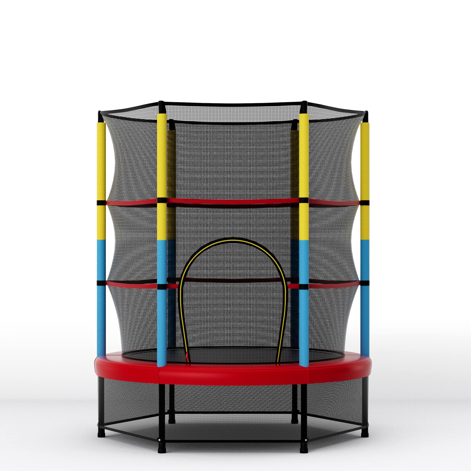 Gymax - 55'' Kids Trampoline Recreational Bounce Jumper W/Safety Enclosure Net Heavy-duty - Blue