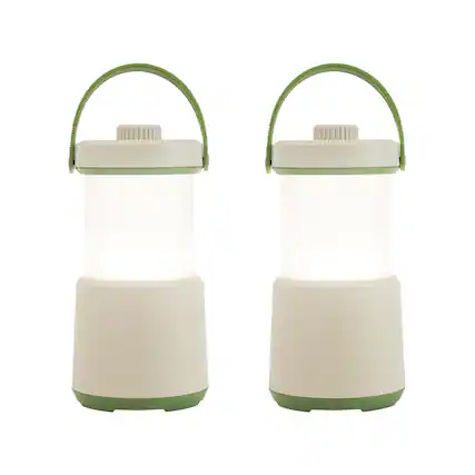 Front. Dawnrise - 800 Lumen Rechargeable LED Camping Lantern Flashlight (2-Pack) - Desert Yellow.