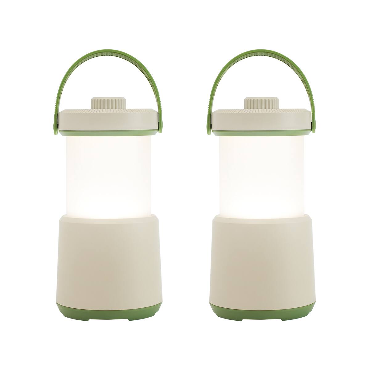 Front. Dawnrise - 800 Lumen Rechargeable LED Camping Lantern Flashlight (2-Pack) - Desert Yellow.