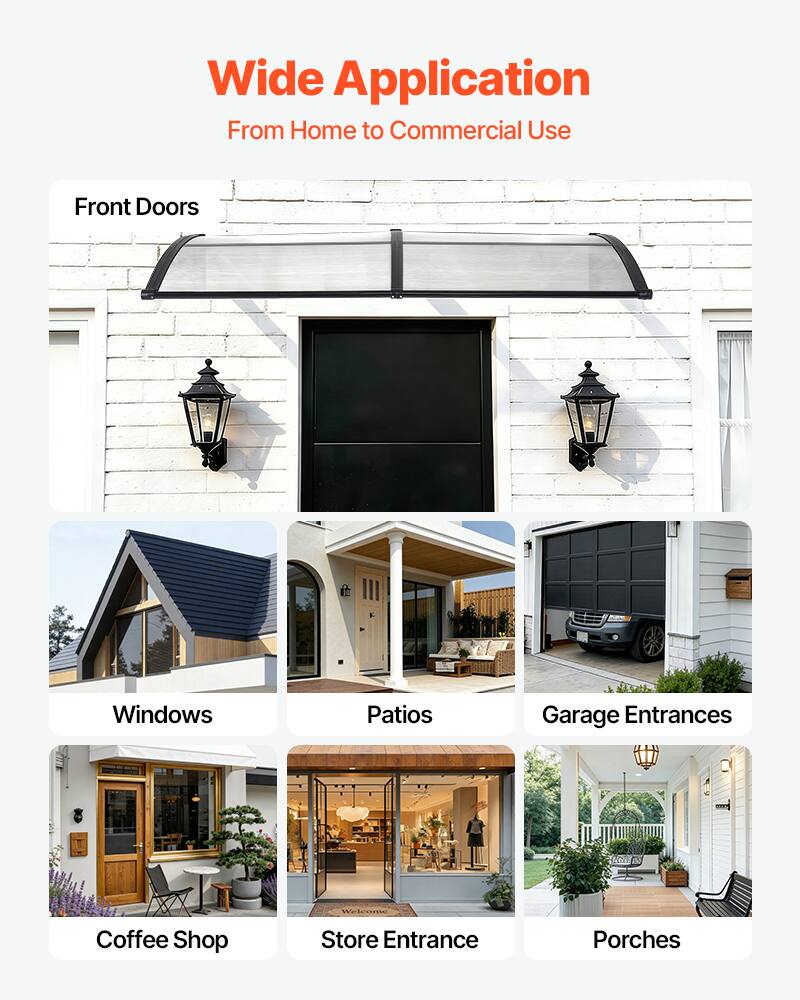 Wide Application  
From Home to Commercial Use  

Front Doors  
Windows  
Patios  
Garage Entrances  
Coffee Shop  
Store Entrance  
Porches