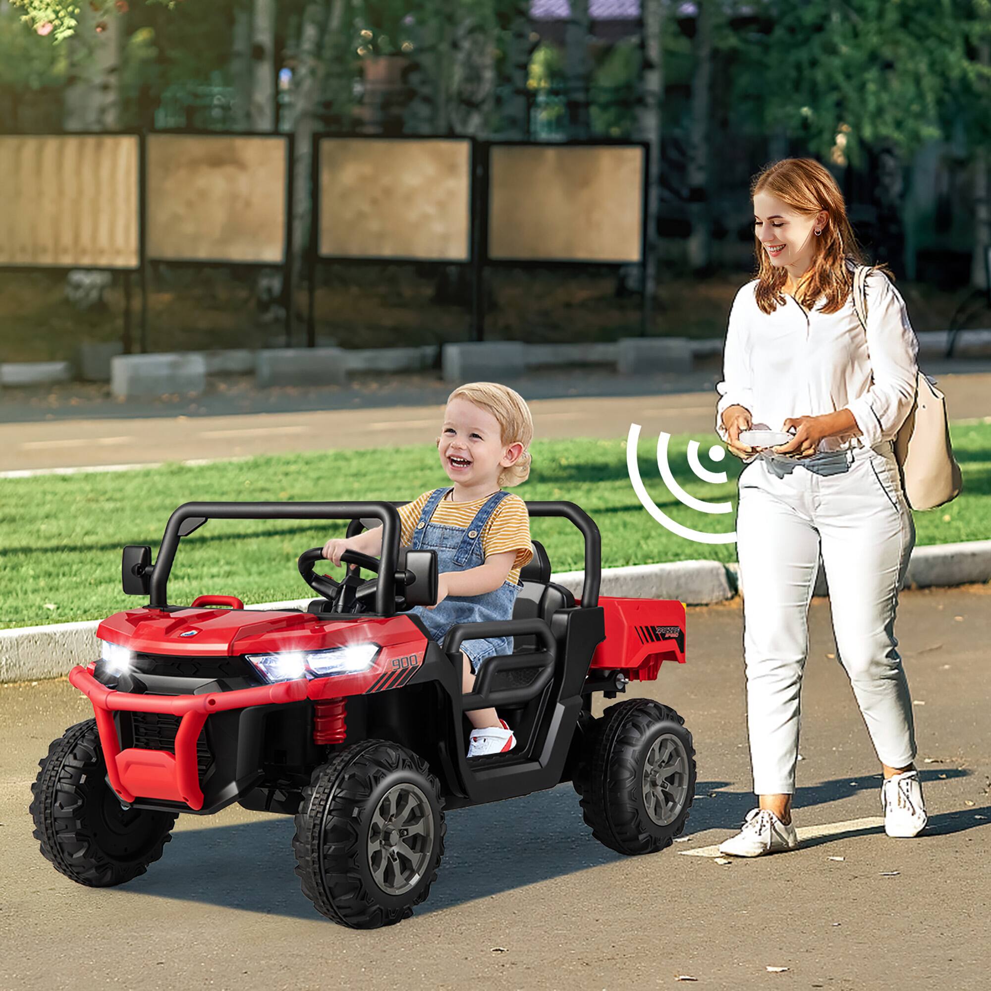 Alt View 3. Gymax - Gymax 24V Kids Ride On Dump Truck 2-Seater Electric Truck w/ Remote Control Red - Red.