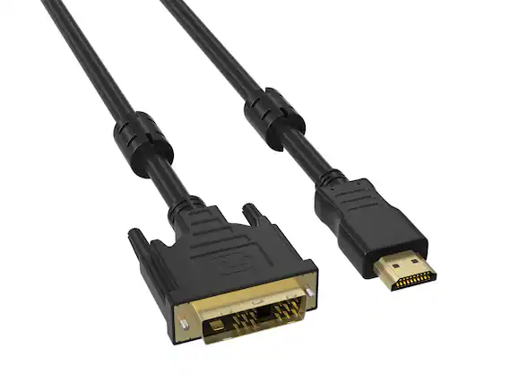 Front. Cable Leader - HDMI to DVI-D Single Link Male to Male Video Cable, 1080p@60Hz Gold-Plated for PC, Monitor, Older Display - Black.