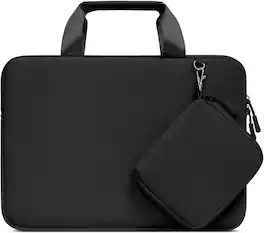 mosiso - Neoprene Laptop Sleeve 13-13.3 inch, Computer Carrying Case with Handle & Pouch for MacBook Air Pro 13 14 HP Dell ASUS - Black