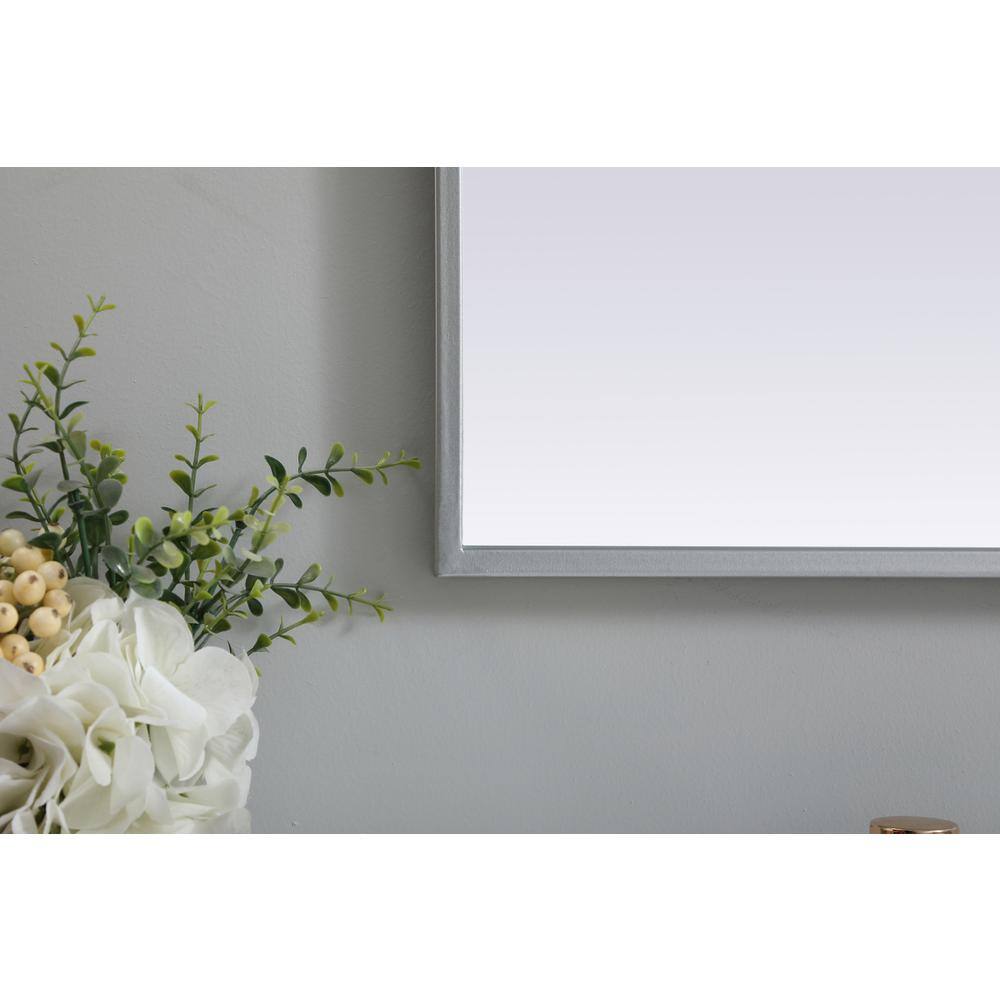 Alt View 1. Elegant Decor - Metal Frame Arch Mirror 33x42 Inch in Silver - Silver.