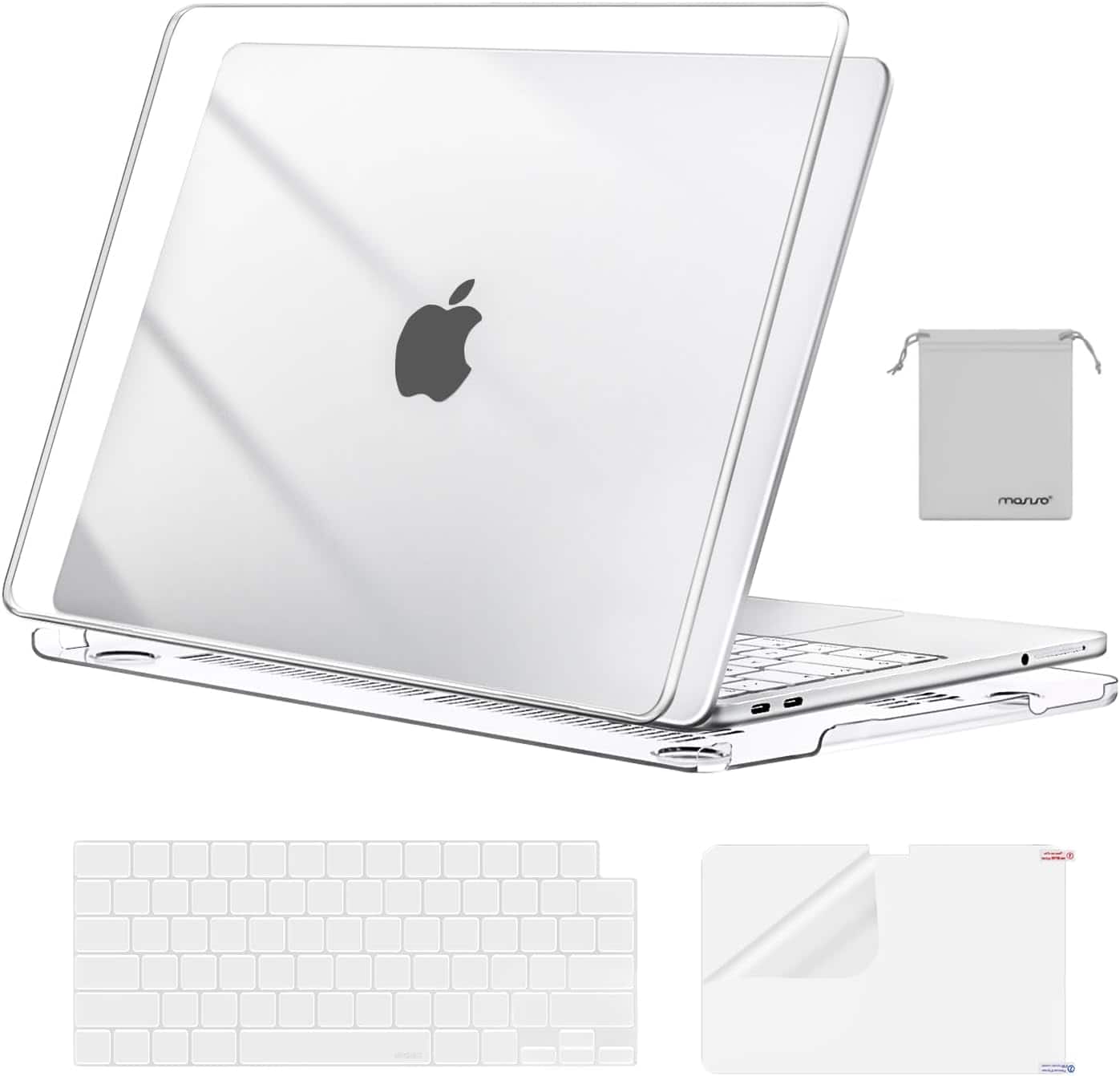 mosiso - For 2026 MacBook Neo Case 13 inch A3404 with A18 Pro Chip, Protective Hard Shell & Keyboard Cover & Screen Film & Pouch - Crystal Clear