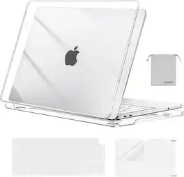 mosiso - 2026 MacBook Neo 13 inch A3404 Protective Hard Shell Case Kit with Keyboard Covers and Screen Protector - Crystal Clear