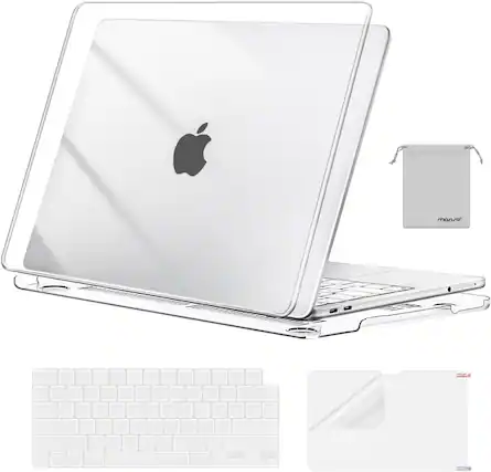 Front. mosiso - For 2026 MacBook Neo Case 13 inch A3404 with A18 Pro Chip, Protective Hard Shell & Keyboard Cover & Screen Film & Pouch - Crystal Clear.