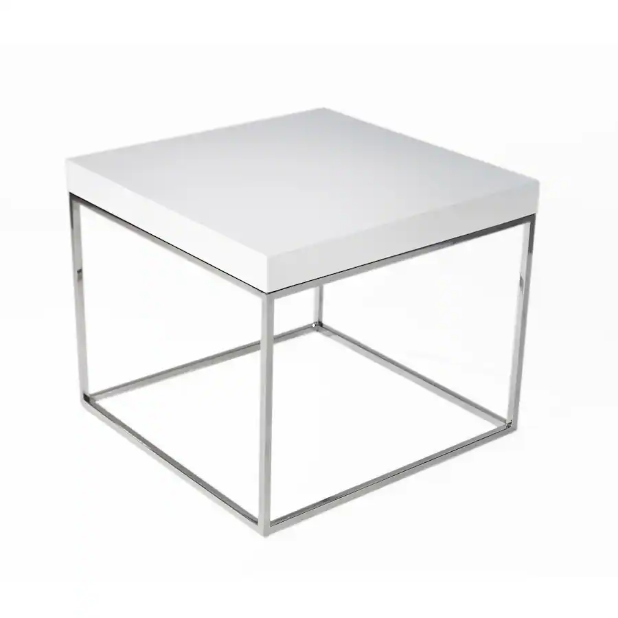 Zen Side Table Manhattan Lane Zen 24 Inch Side End Table, Square, Lacquer Top, Chrome ...