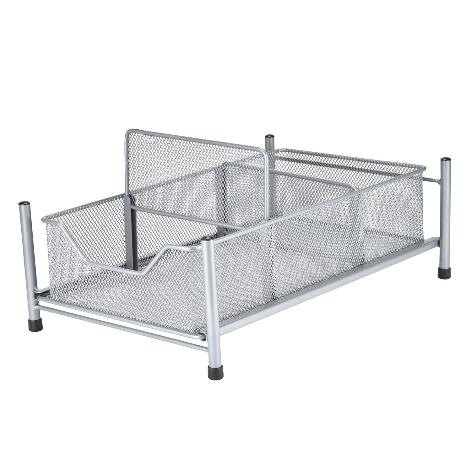 Front. Pantrymate - 3-Section Slide-out Cabinet Basket Steel and Mesh.
