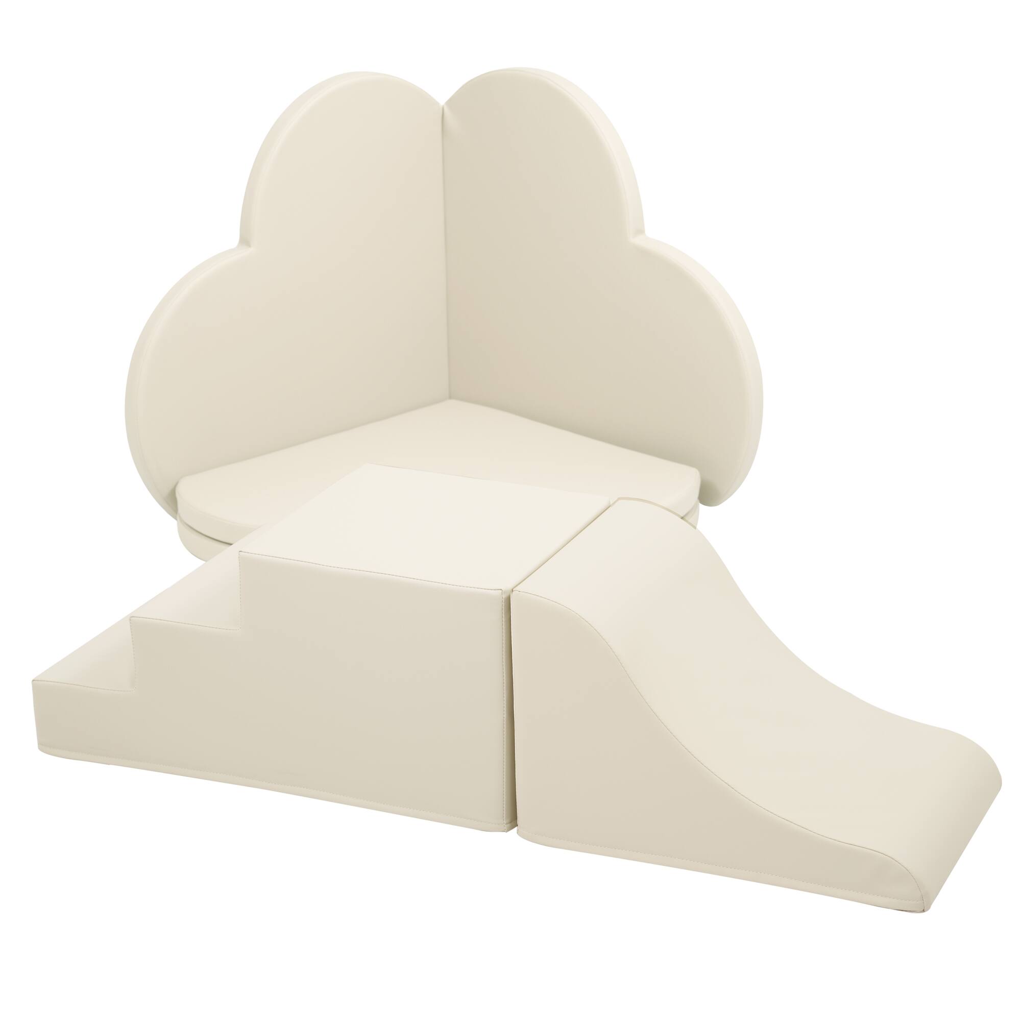 Alt View 9. Siljoy - 6-Piece Soft Foam Climber Blocks, Baby Foam Climbing Toys, Child Development Playset, Non-Toxic, Velcro, Easy Clean - Beige.