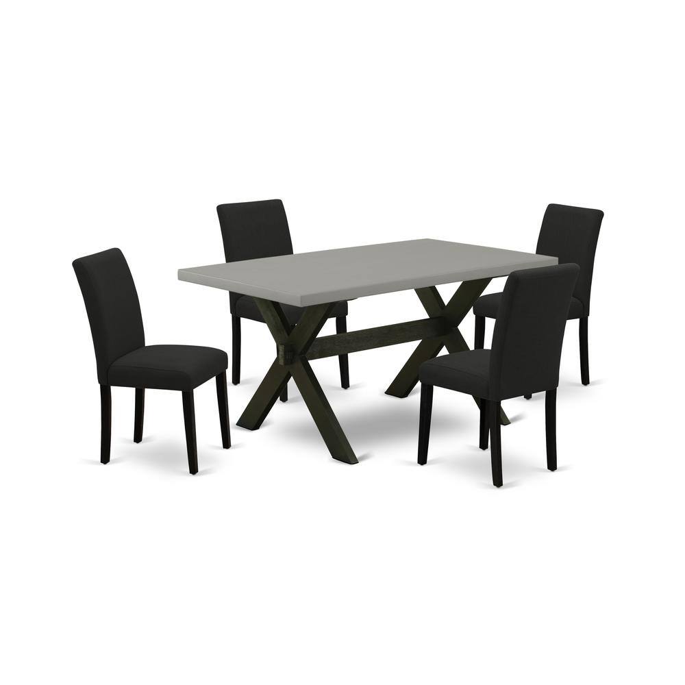 Angle. East West Furniture - East West Furniture 5-Pc Kitchen Table Set Includes 4 Upholstered Chairs with Upholstered Seat and High Back and a - Multi-Color.