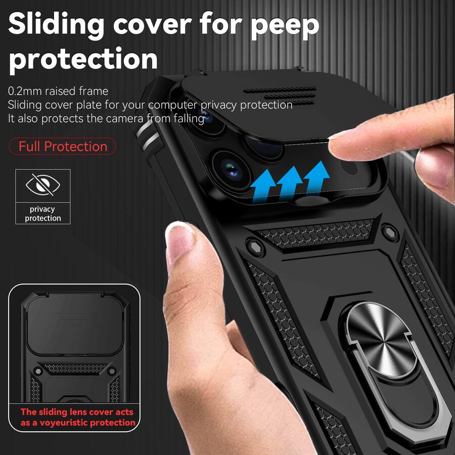 Camera Rotate Button Dteck Rotatable Ring Kickstand Case for Apple iPhone 17 Pro Max, Heavy ...