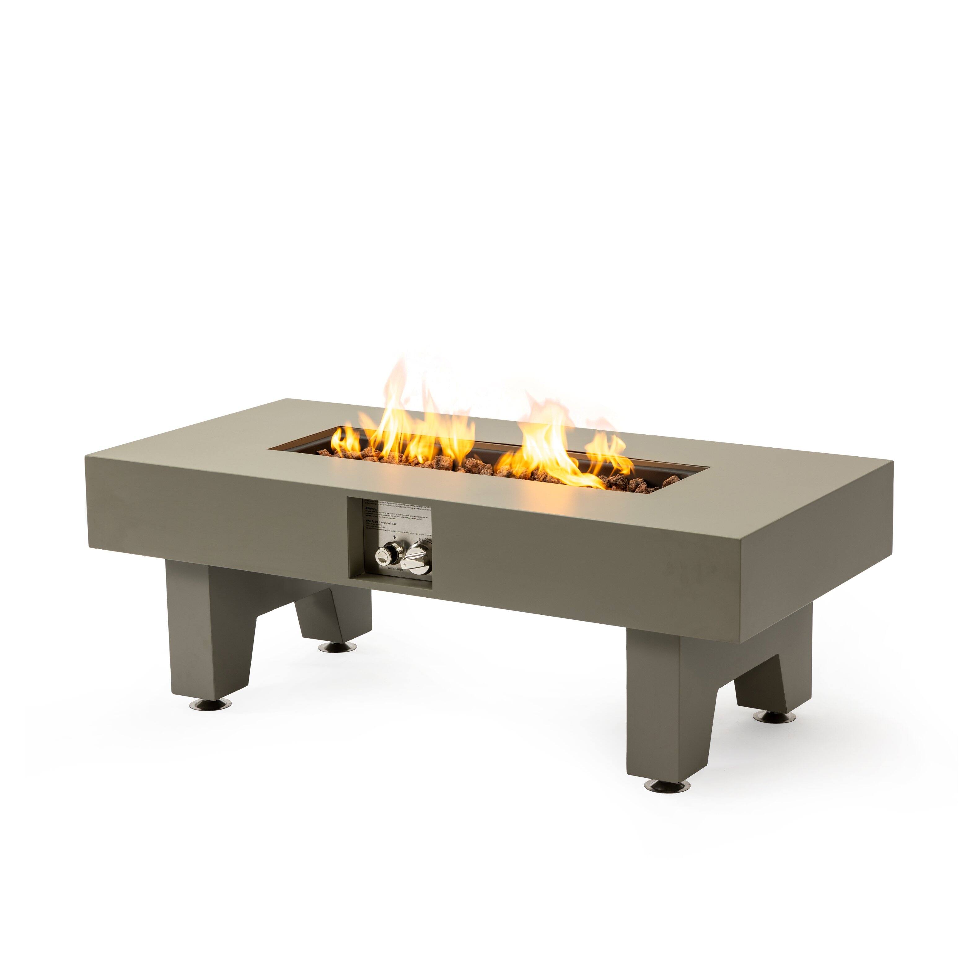 Alt View 8. PexFix - 42" Rectangular Propane Fire Pit Table, 50,000 BTU Outdoor Heater for Patio Gatherings - Grey.