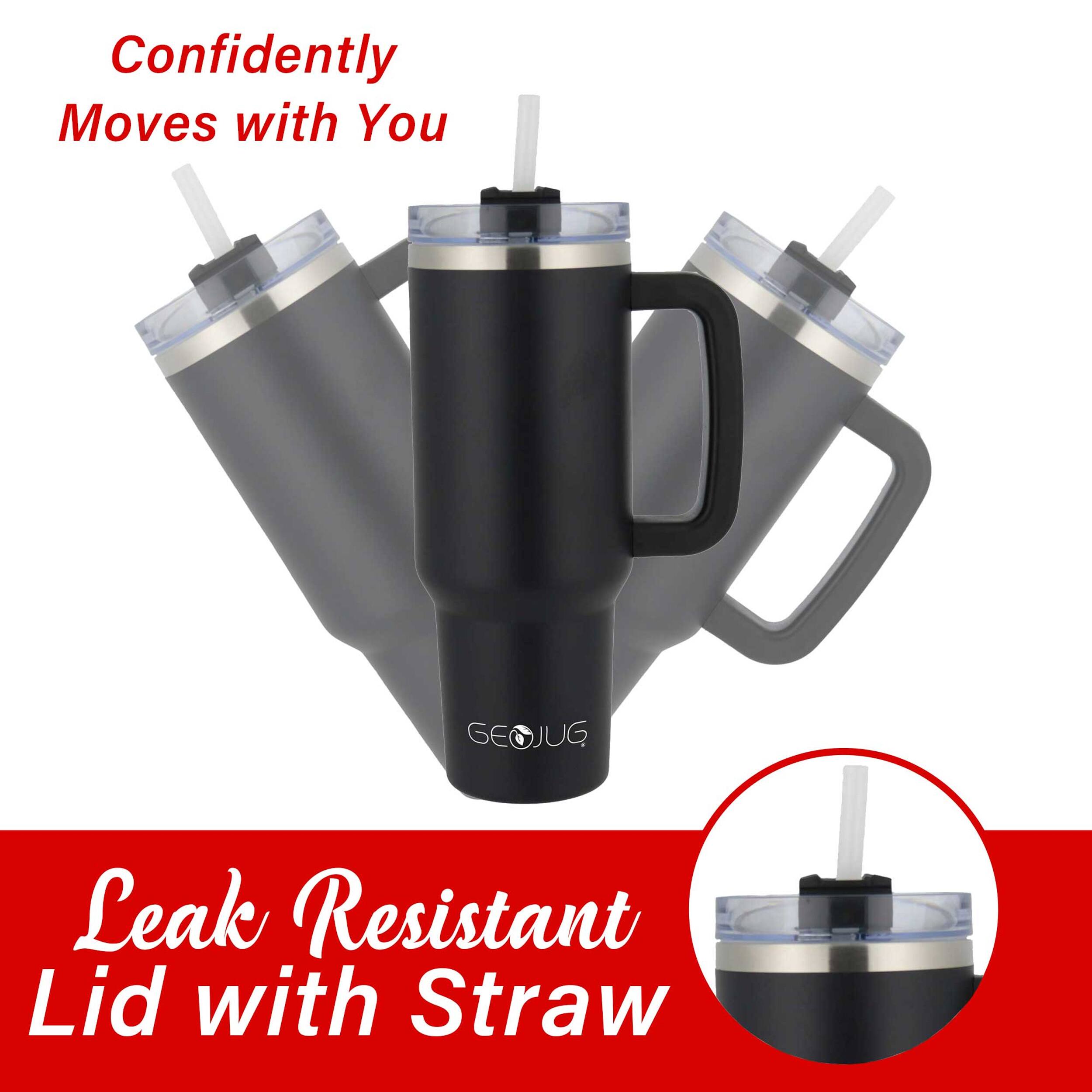 Confidently Moves with You GEOJUG Leak Resistant Lid with Straw