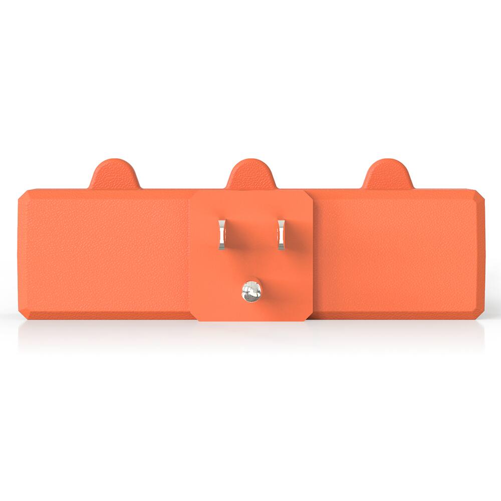 Left. ELEGRP - ELEGRP Triple Outlet Extender, 3 Outlet Extender Adapter Plug, ETL Listed, Orange 3PC.