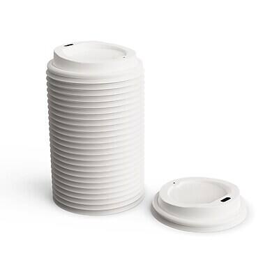 Alt View 3. Perk - Plastic Hot Cup Lid, 8 Oz., 50/Pack - White.