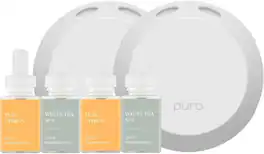 Pura - 4 Smart Fragrance Device Starter Set, Scent Diffuser for Home, Includes 2 Fragrance Aroma Diffuser & 4 Refills - Yuzu Citron and White Tea No. 1