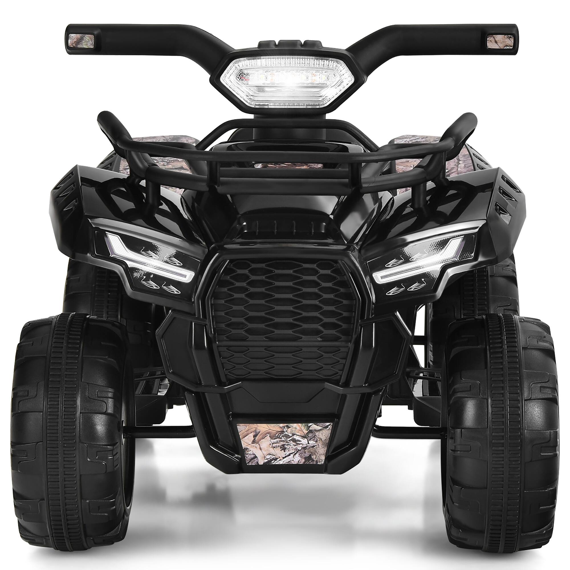 Alt View 9. Costway - Costway 6V Kids ATV Quad Electric Ride On Car Toy Toddler with LED Light MP3 - Black.