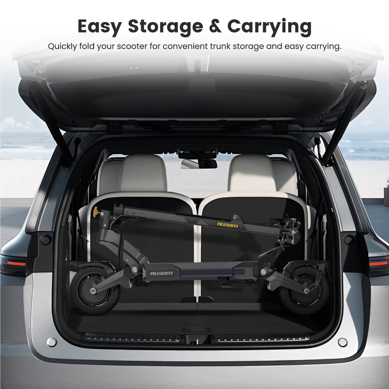 Easy Storage & Carrying

Quickly fold your scooter for convenient trunk storage and easy carrying.