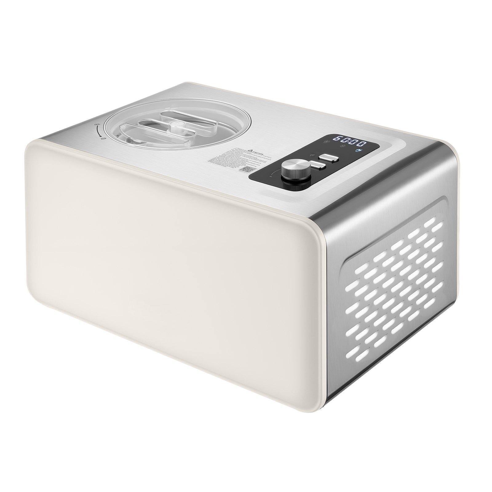 Alt View 8. Glintex - Automatic Ice Cream Maker with Built-in Compressor, 2Qt Gelato & Sorbet Machine, 3 Modes for Home Use - Silver.