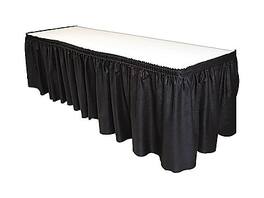 TABLE MATE - Linen Soft 14'W x 29"D Solid Skirt - Black
