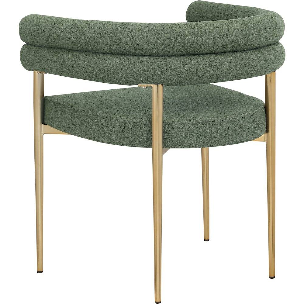 Alt View 1. Meridian Furniture - Brielle Green Boucle Fabric Dining Chair, Set of 2 - Green.