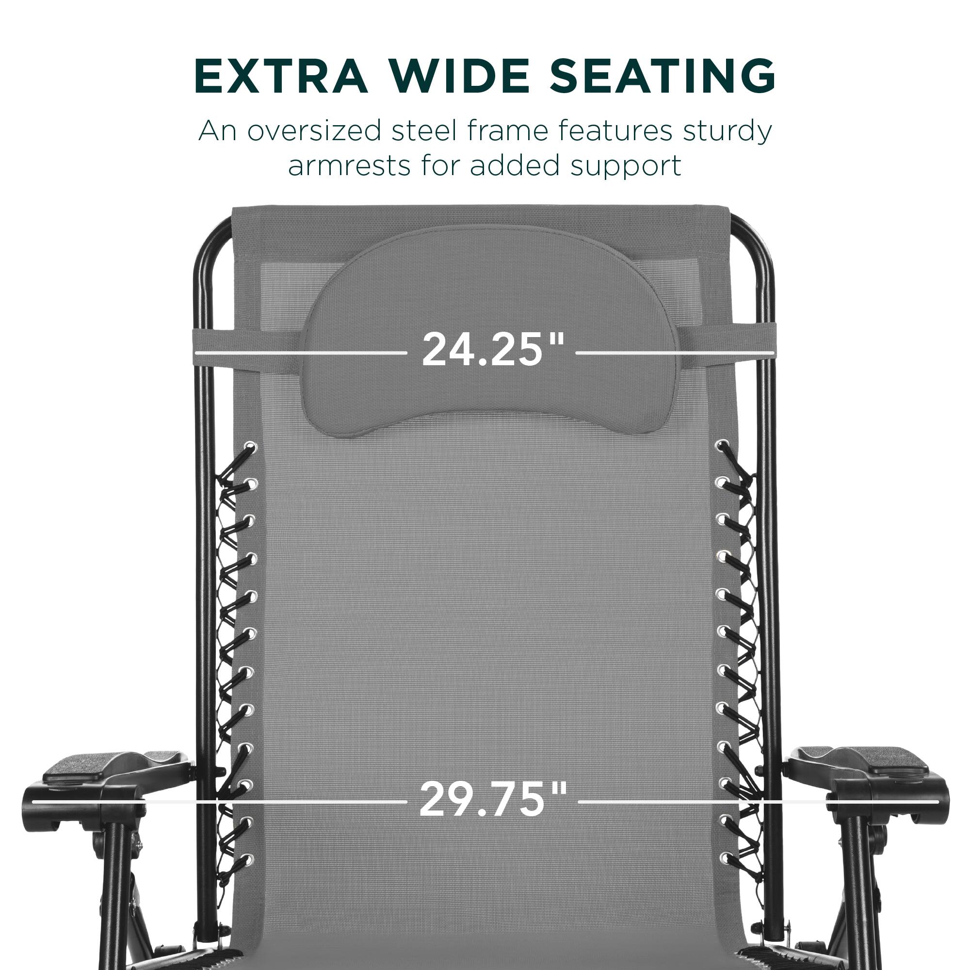 EXTRA WIDE SEATING

An oversized steel frame features sturdy armrests for added support

24.25"

29.75"