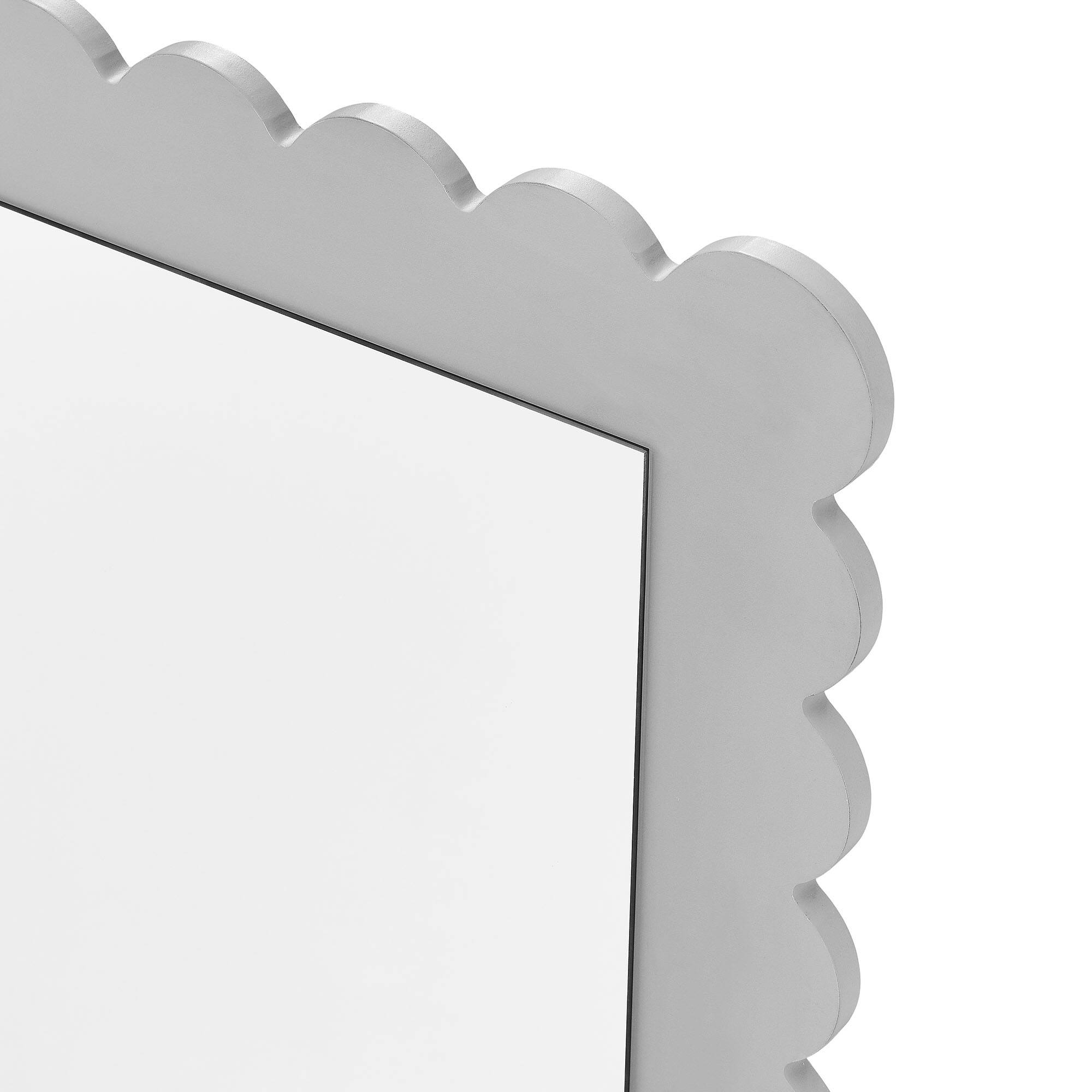 Alt View 5. Modway - Emmeline Scalloped Rectangle Floor Mirror by Modway - Light Gray.